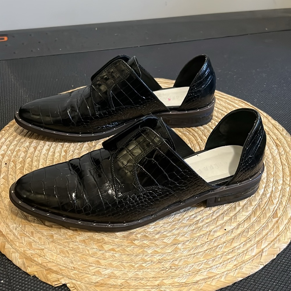 Freda Salvador D’orsay Embossed Croc Leather Oxfords Loafers Shoe Size 6 - Picture 6 of 11